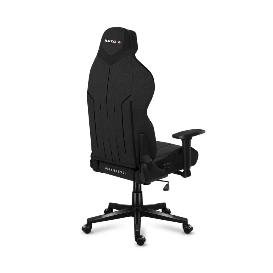 Huzaro Force 7.9 must tekstiilist gaming-tool 73x73x128–138 cm, ergonoomiline, reguleeritav seljatugi 90–160°, 150 kg kandevõime, PU rataste ja kõva käetoega – 4
