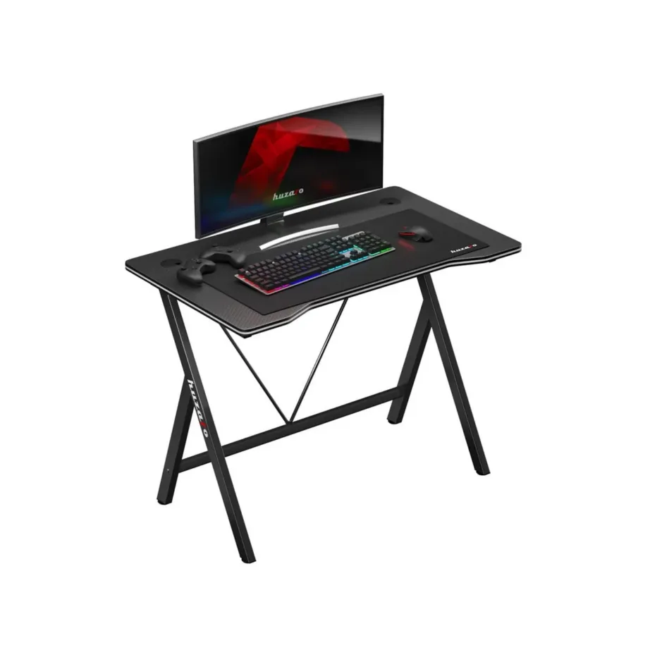 Huzaro Hero 1.4 Black 100x50x75 cm MDF/karboonviimistlusega mängurilaud kaabliavadega – 3