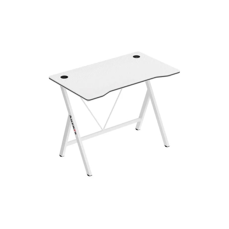 Huzaro Hero 1.4 White 100×50 cm valge MDF/metallist gaming laud kaabliavadega – 2