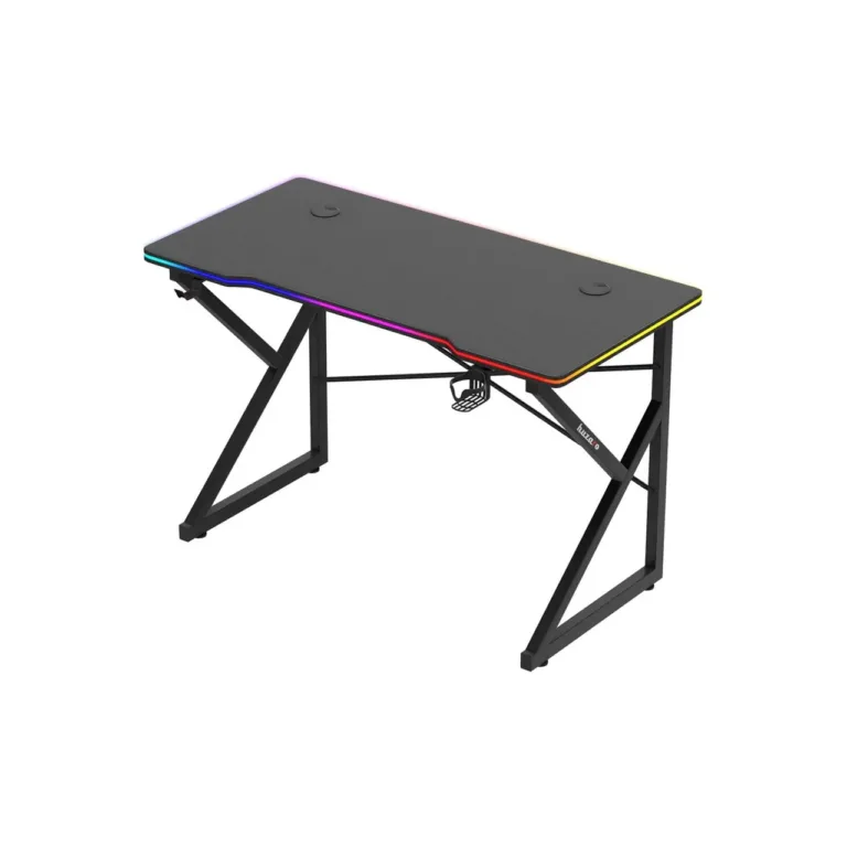 Huzaro Hero 1.7 RGB Black 120x60 cm LED-valgustusega mängulaud joogitopsi- ja klapikonksuga
