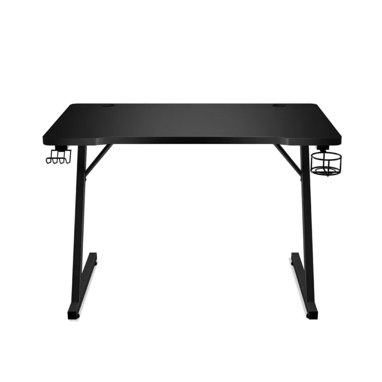 Huzaro Hero 1.8 Black 100x60 cm must mängurilaud kaabliavade ja hoidikutega, terasraam, MDF lauaplaat