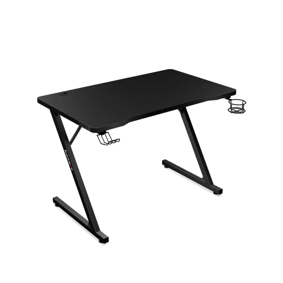 Huzaro Hero 1.8 Black 100×60 cm must mängurilaud kaabliavade ja hoidikutega, terasraam, MDF lauaplaat – 5