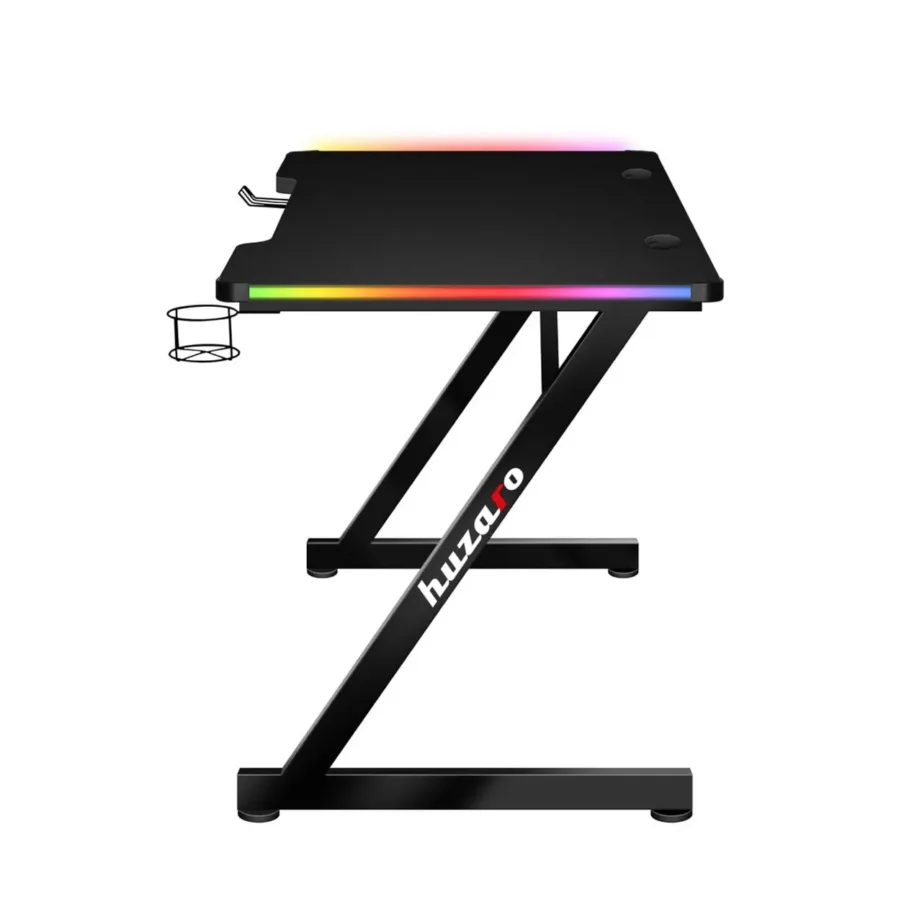 Huzaro Hero 2.5 RGB 120×60 cm must LED-valgustusega MDF mängurilaud puldiga – 2