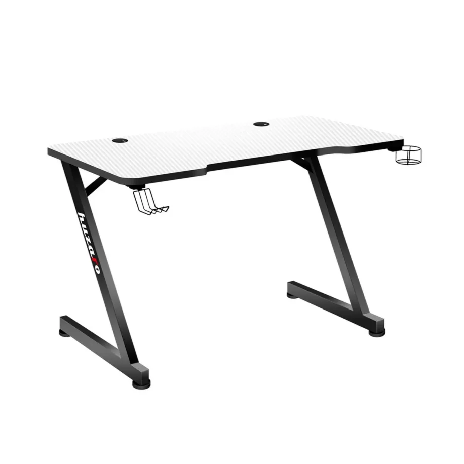 Huzaro Hero 2.5 White 120×60 cm valge HDF mängulaud alumiiniumraamiga, klapikonksu ja topsihoidjaga – 3