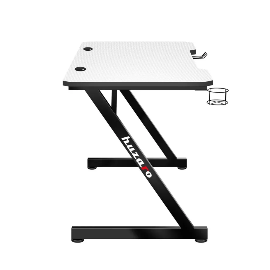 Huzaro Hero 2.5 White 120×60 cm valge HDF mängulaud alumiiniumraamiga, klapikonksu ja topsihoidjaga – 5