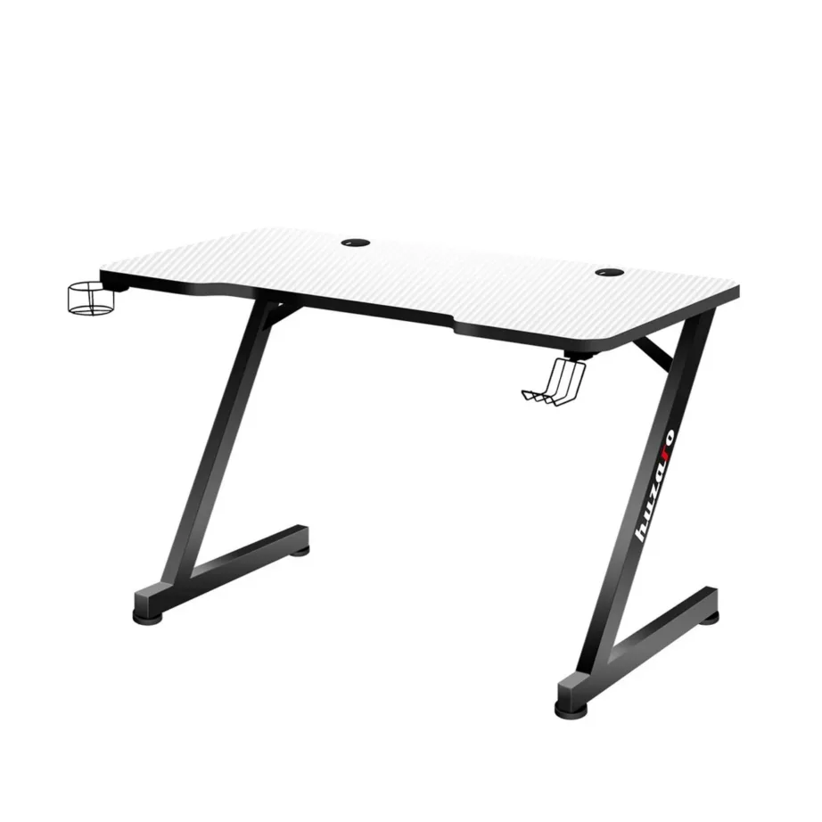 Huzaro Hero 2.5 White 120×60 cm valge HDF mängulaud alumiiniumraamiga, klapikonksu ja topsihoidjaga – 6