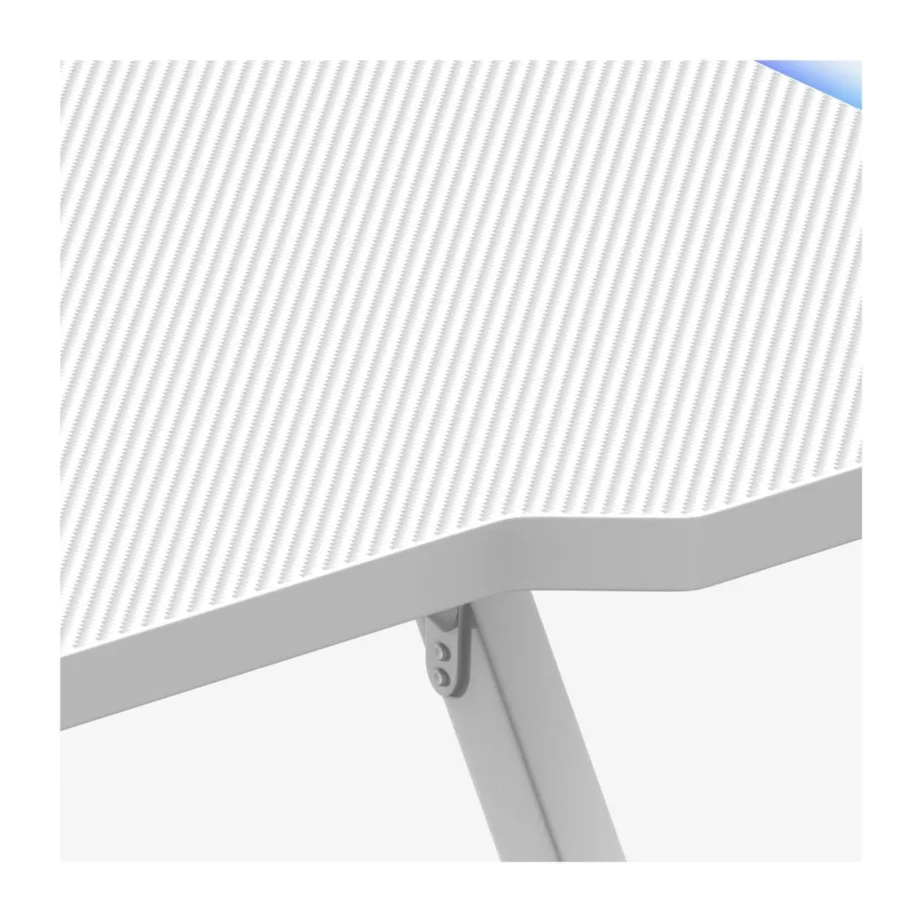 Huzaro Hero 2.5 White RGB 120×60 cm valge terasraamiga LED-taustvalgustusega mängurilaud USB-pesade ja tarvikute hoidikutega - 13