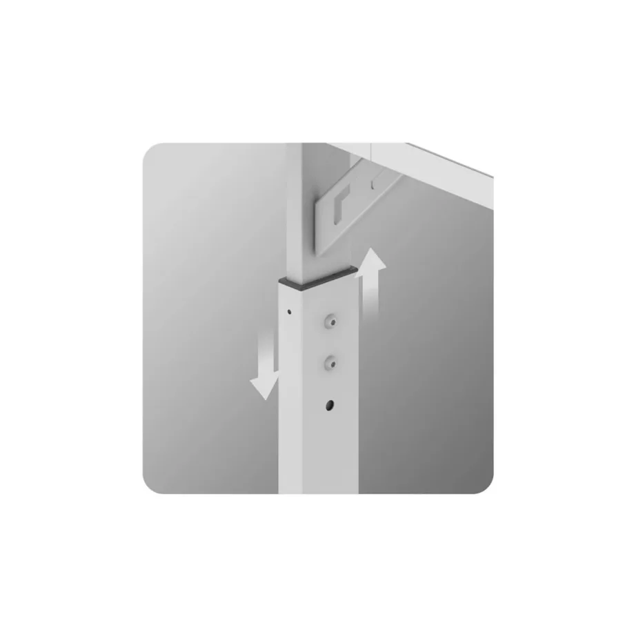 Huzaro Hero 2.6 White 120×60 cm valge metallraamiga mängurilaud kaabliavade ja kõrvaklapihoidikuga – 2