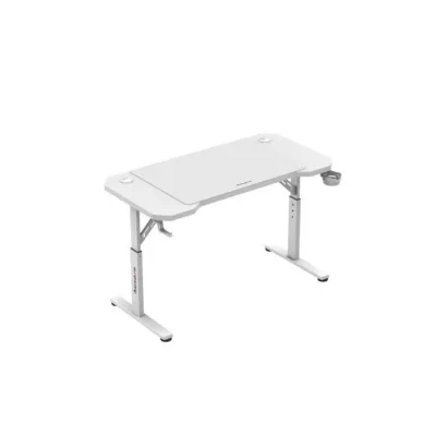 Huzaro Hero 2.6 White 120x60 cm valge metallraamiga mängurilaud kaabliavade ja kõrvaklapihoidikuga