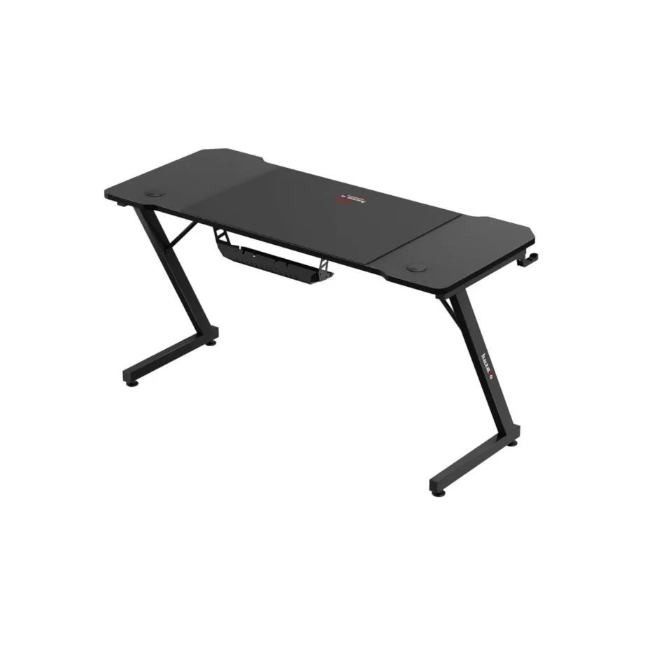 Huzaro Hero 3.3 Black 140×60 cm must mängurilaud kaablihaldussüsteemi ja tarvikute hoidikutega – 2