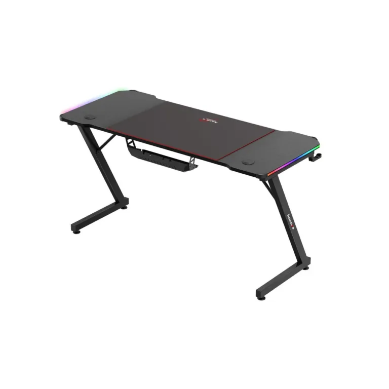 Huzaro Hero 3.3 RGB 140x60 cm must LED-valgustusega mängurilaud kaablihalduse ja tarvikute hoidikutega