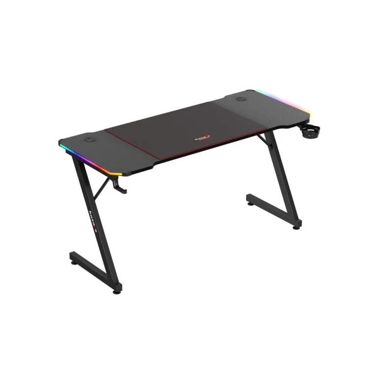 Huzaro Hero 3.3 RGB 140x60 cm must LED-valgustusega mängurilaud kaablihalduse ja tarvikute hoidikutega