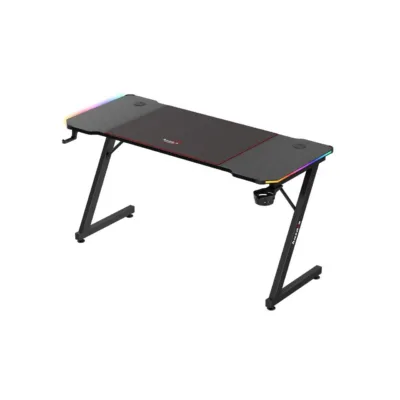 Huzaro Hero 3.3 RGB 140x60 cm must LED-valgustusega mängurilaud kaablihalduse ja tarvikute hoidikutega