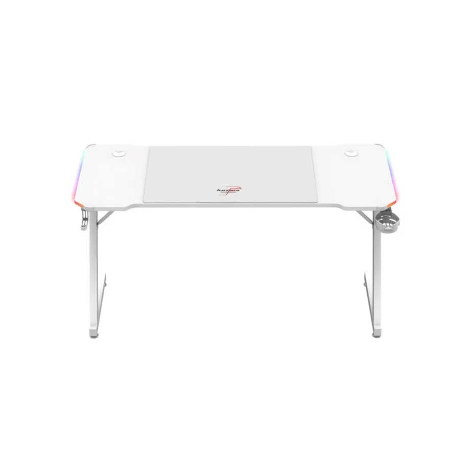 Huzaro Hero 3.3 White RGB 140×60 cm valge LED-valgustusega arvutilaud mänguritele ja kodukontorisse - 4