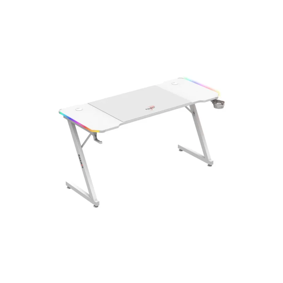 Huzaro Hero 3.3 White RGB 140×60 cm valge LED-valgustusega arvutilaud mänguritele ja kodukontorisse - 8