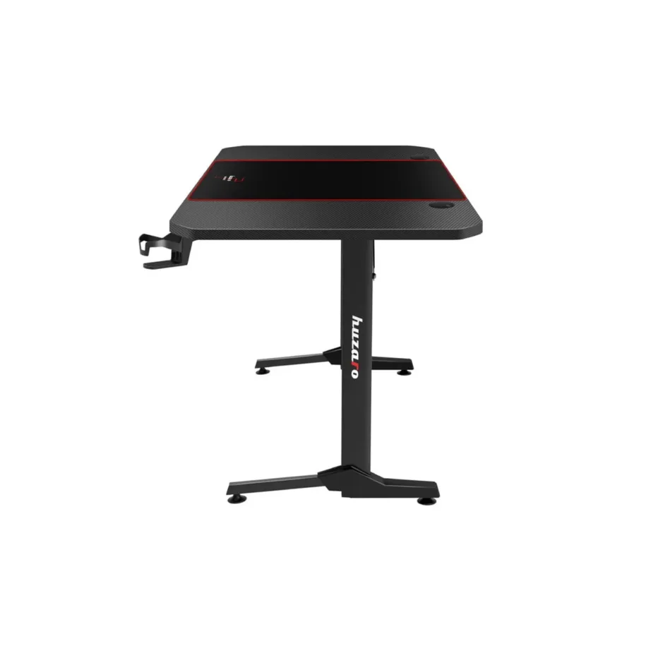 Huzaro Hero 4.7 160×75 cm must mängurilaud karbonviimistlusega, MDF, alumiiniumraam, hiirematt ja tarvikute hoidjad – 2