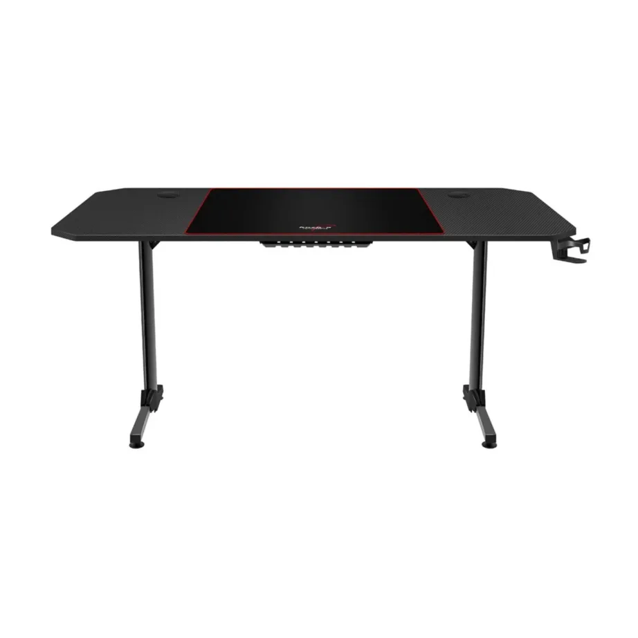 Huzaro Hero 4.7 160×75 cm must mängurilaud karbonviimistlusega, MDF, alumiiniumraam, hiirematt ja tarvikute hoidjad – 3