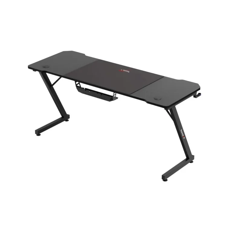 Huzaro Hero 4.8 Black 160x60 cm must sirge mängurilaud kaabli- ja topsihoidikuga ning kõrvaklapikonksuga