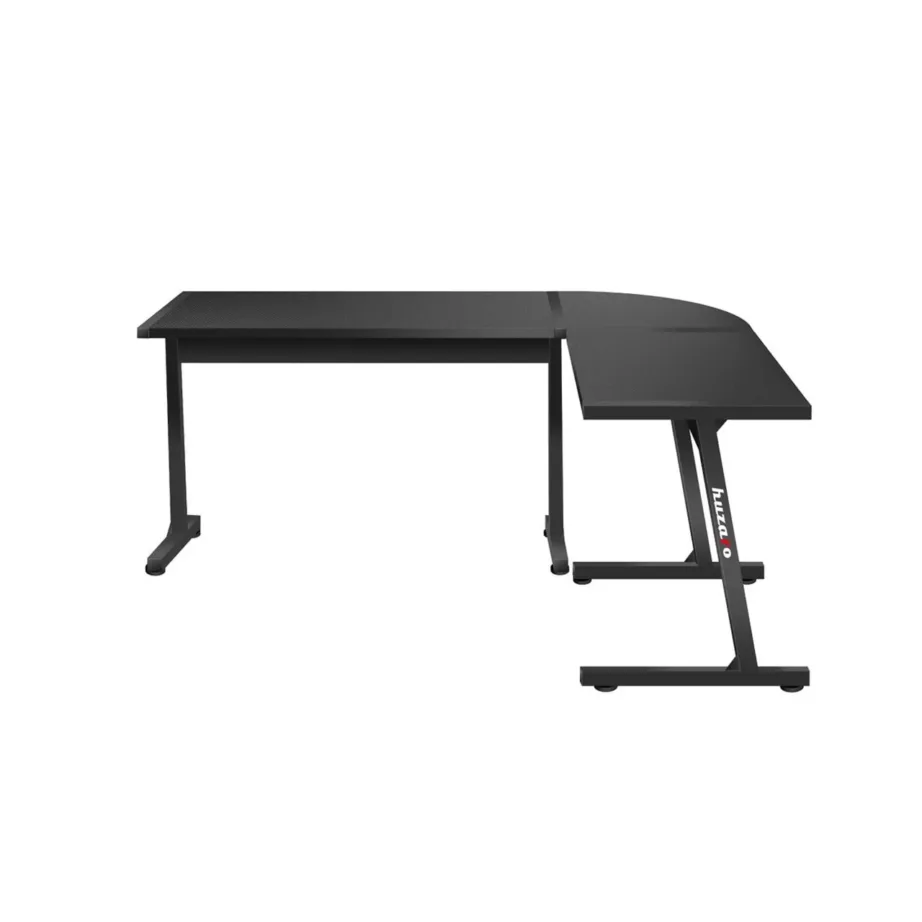 Huzaro Hero 6.0 Black 147x112x74 cm L-kujuline, carbon-viimistlusega, terasraamiga nurgatöölaud – 2