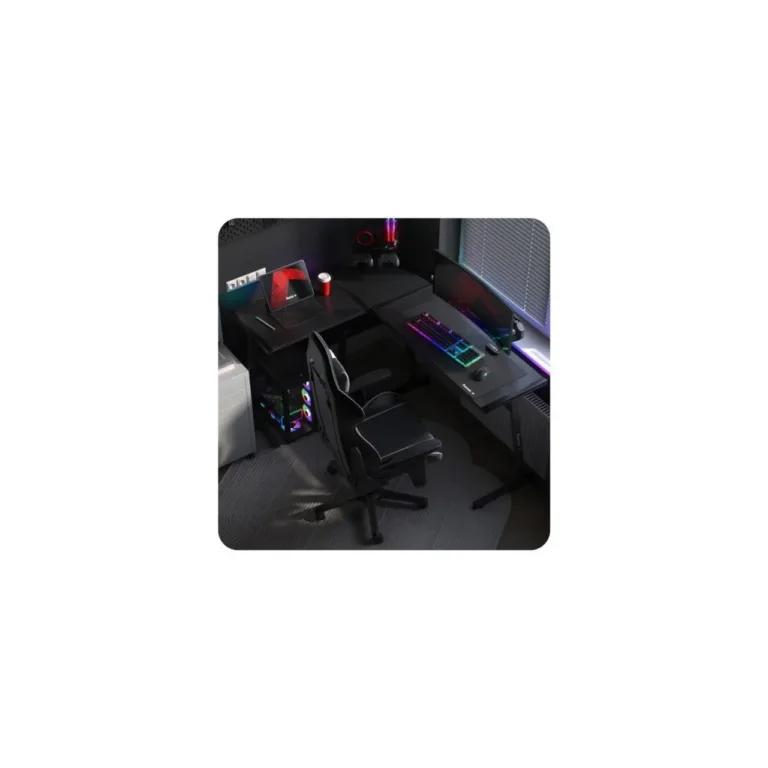Huzaro Hero 6.0 RGB 147x112x74 cm L-kujuline must süsinikkiust LED-nurgalaud mänguritele