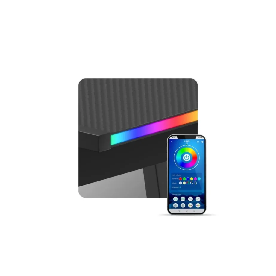 Huzaro Hero 6.0 RGB 147x112x74 cm L-kujuline must süsinikkiust LED-nurgalaud mänguritele – 12