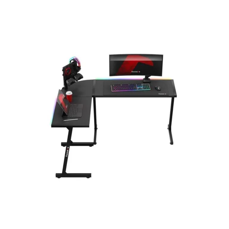 Huzaro Hero 6.0 RGB 147x112x74 cm L-kujuline must süsinikkiust LED-nurgalaud mänguritele