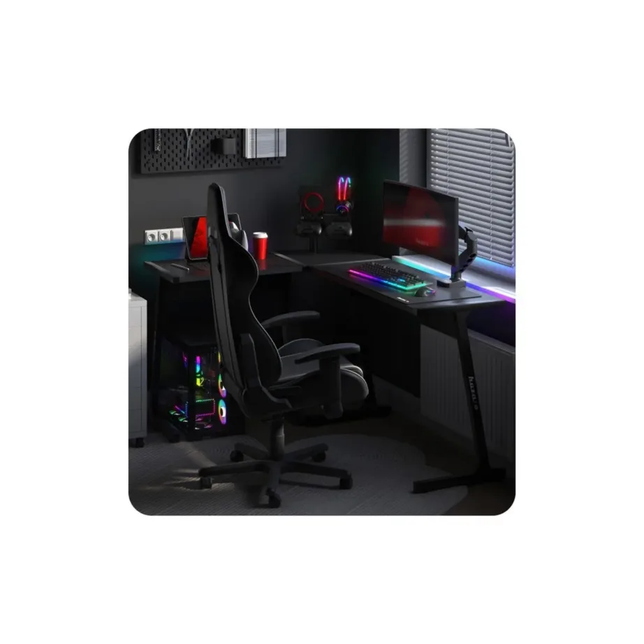 Huzaro Hero 6.0 RGB 147x112x74 cm L-kujuline must süsinikkiust LED-nurgalaud mänguritele – 15