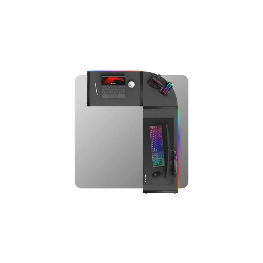 Huzaro Hero 6.0 RGB 147x112x74 cm L-kujuline must süsinikkiust LED-nurgalaud mänguritele – 21