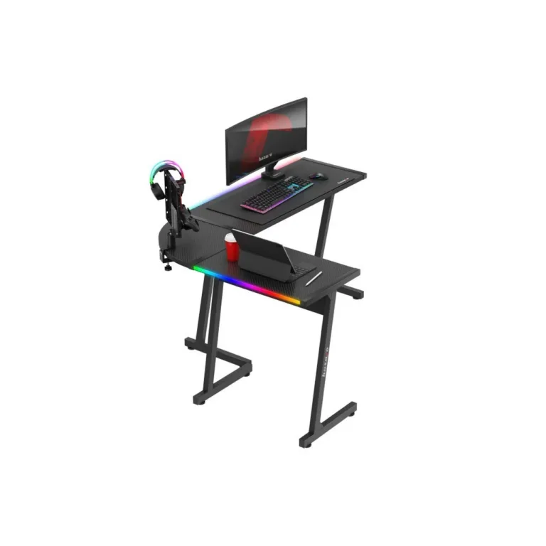 Huzaro Hero 6.0 RGB 147x112x74 cm L-kujuline must süsinikkiust LED-nurgalaud mänguritele