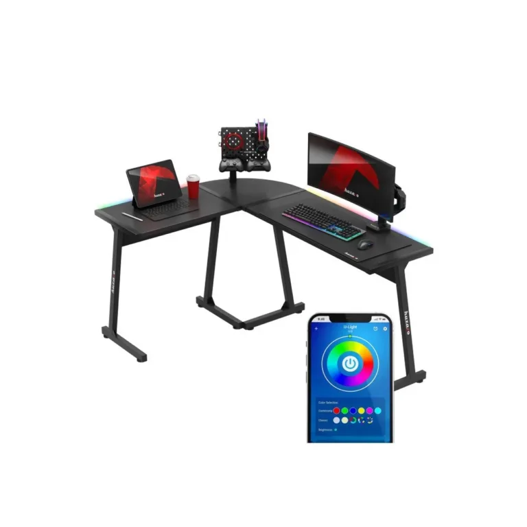 Huzaro Hero 6.0 RGB 147x112x74 cm L-kujuline must süsinikkiust LED-nurgalaud mänguritele
