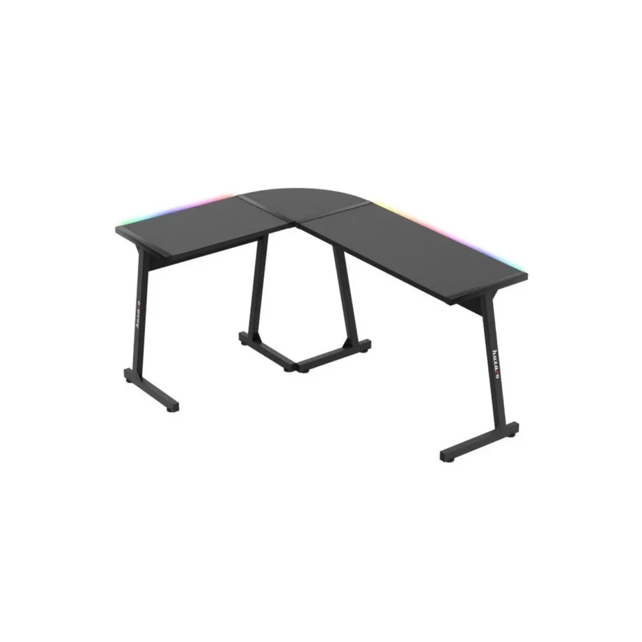 Huzaro Hero 6.0 RGB 147x112x74 cm L-kujuline must süsinikkiust LED-nurgalaud mänguritele – 6
