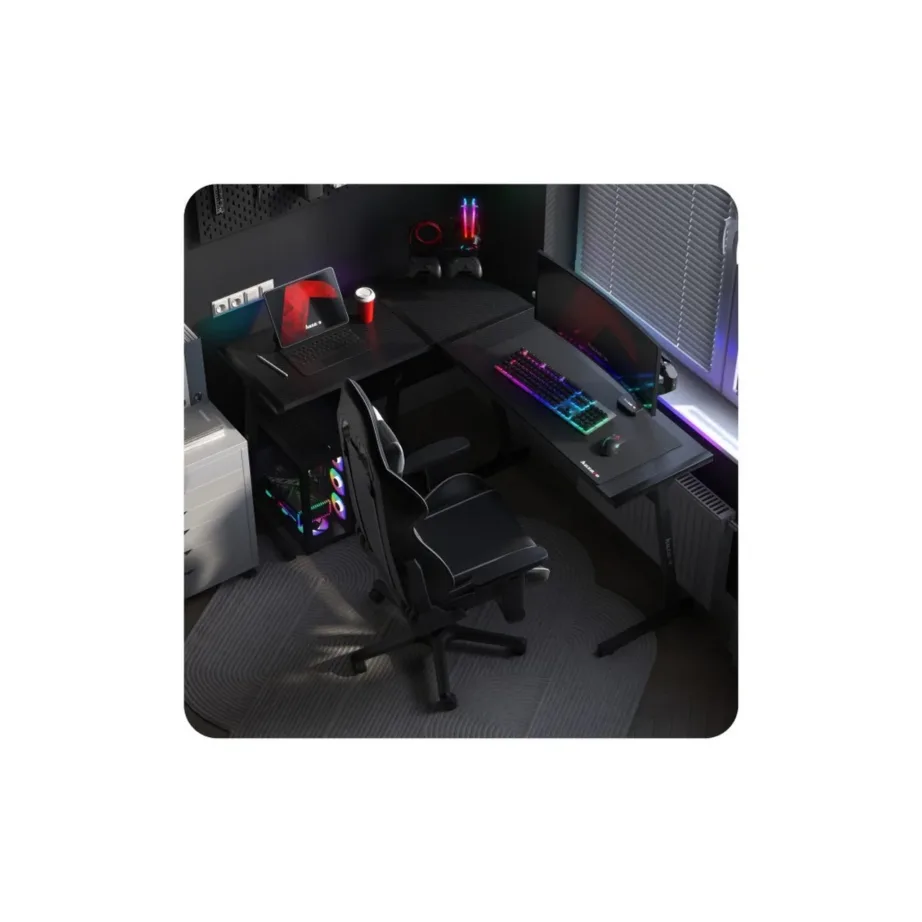 Huzaro Hero 6.0 RGB 147x112x74 cm L-kujuline must süsinikkiust LED-nurgalaud mänguritele – 7