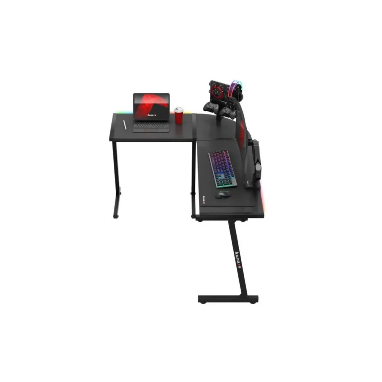 Huzaro Hero 6.0 RGB 147x112x74 cm L-kujuline must süsinikkiust LED-nurgalaud mänguritele