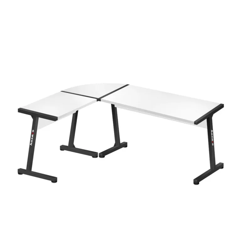 Huzaro Hero 6.0 White 147x112x74 cm L-kujuline süsinikkiust nurgalaud terasraamiga, vasaku/parema paigalduse võimalusega