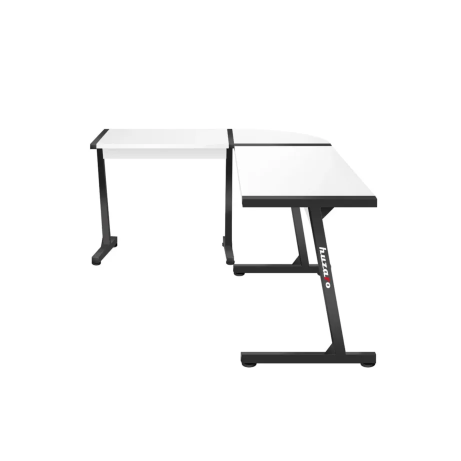 Huzaro Hero 6.0 White 147x112x74 cm L-kujuline süsinikkiust nurgalaud terasraamiga, vasaku/parema paigalduse võimalusega – 6