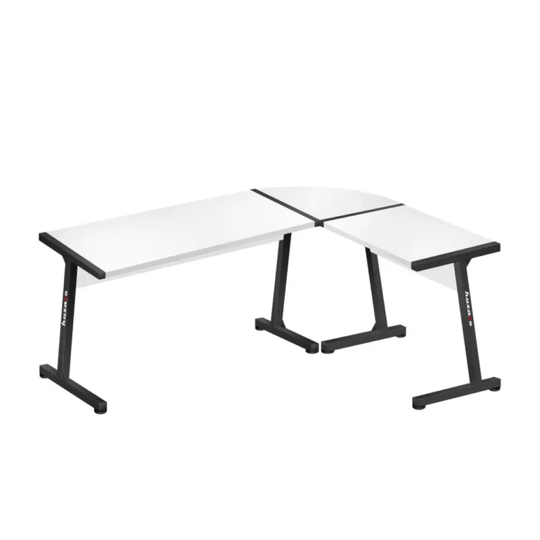 Huzaro Hero 6.0 White 147x112x74 cm L-kujuline süsinikkiust nurgalaud terasraamiga, vasaku/parema paigalduse võimalusega
