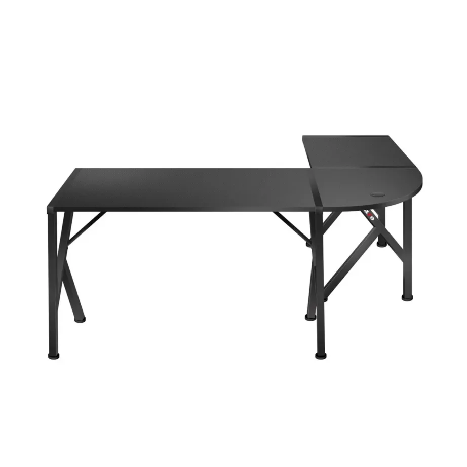 Huzaro Hero 6.3 Black 154x117x74 cm süsinikkiust L-kujuline arvutilaud, terasraam, kaablihaldus, tassihoidja, klapikonks – 4