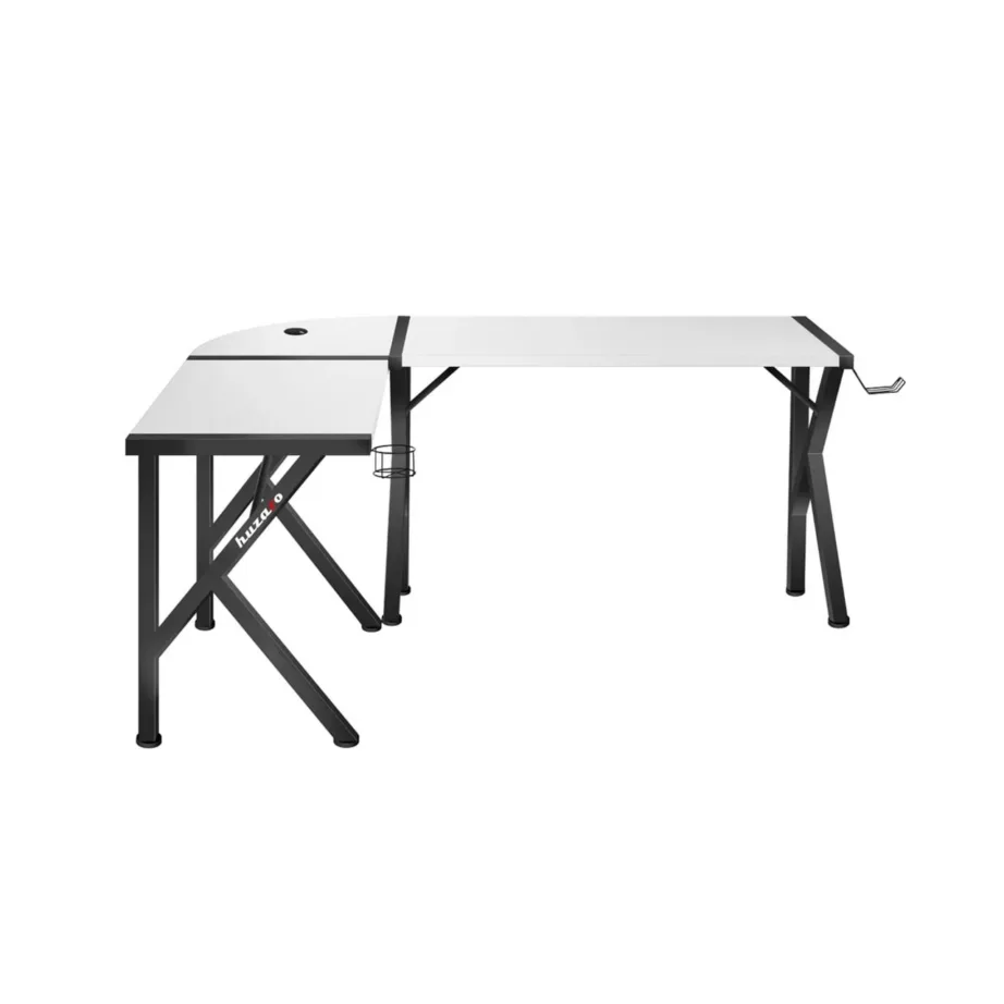 Huzaro Hero 6.3 White 154x117x74 cm nurgamängurilaud, valge karbonplaat, terasraam, topsi- ja klapikonks, kaabliavad – 2