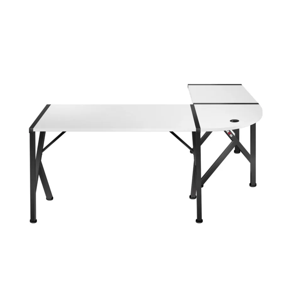 Huzaro Hero 6.3 White 154x117x74 cm nurgamängurilaud, valge karbonplaat, terasraam, topsi- ja klapikonks, kaabliavad – 5