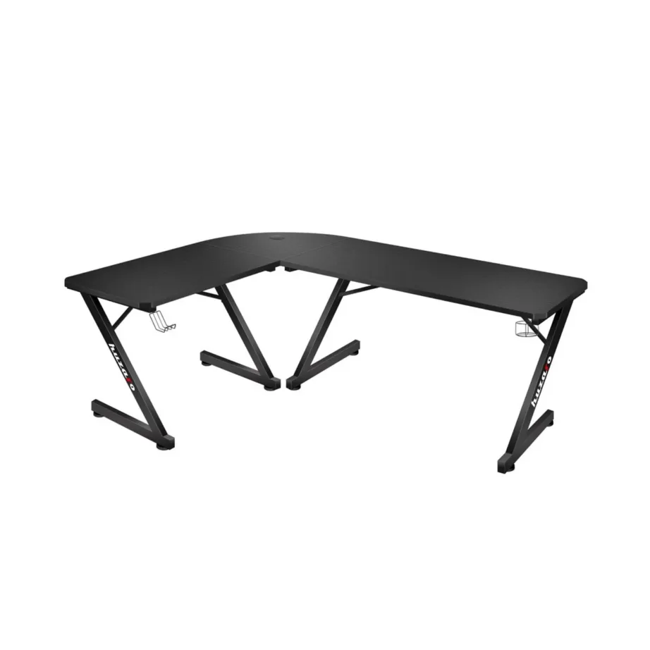 Huzaro Hero 7.0 154x117x72,5 cm must süsinikkiust nurgalaud alumiiniumraamiga, kaablite halduse ja kõrvaklappide konksuga – 5