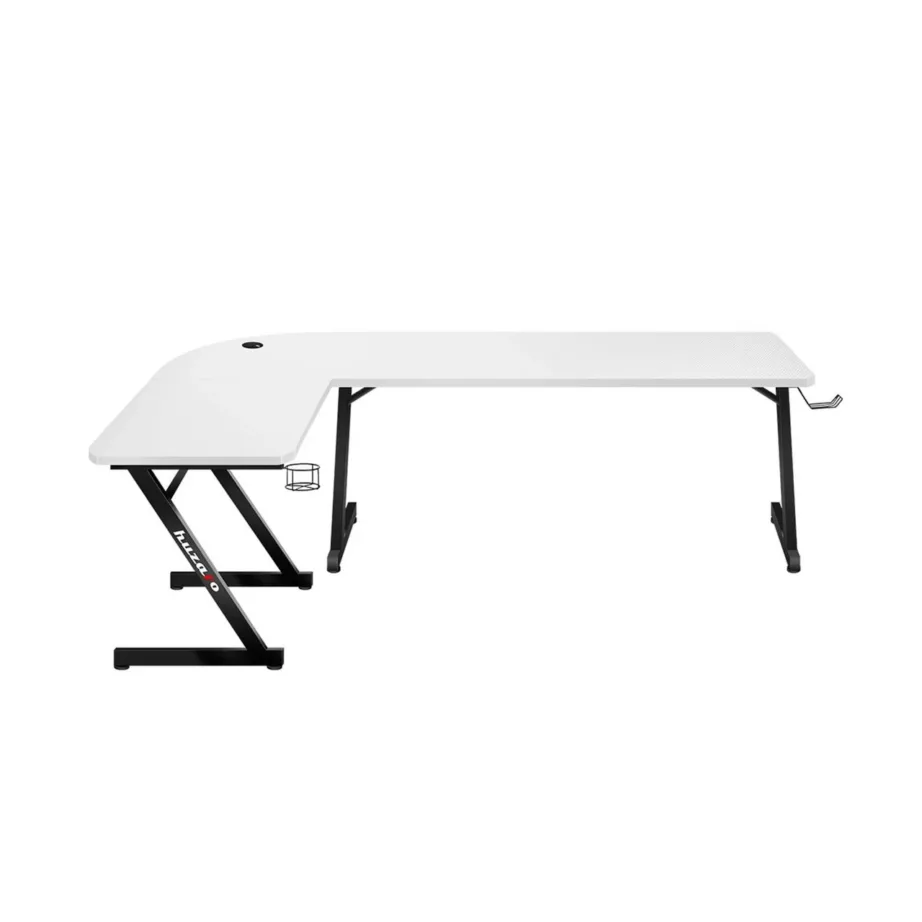 Huzaro Hero 7.0 White 154x117x72,5 cm valge nurgaga mängurilaud süsinikkiust lauaplaadi ja alumiiniumraamiga – 2