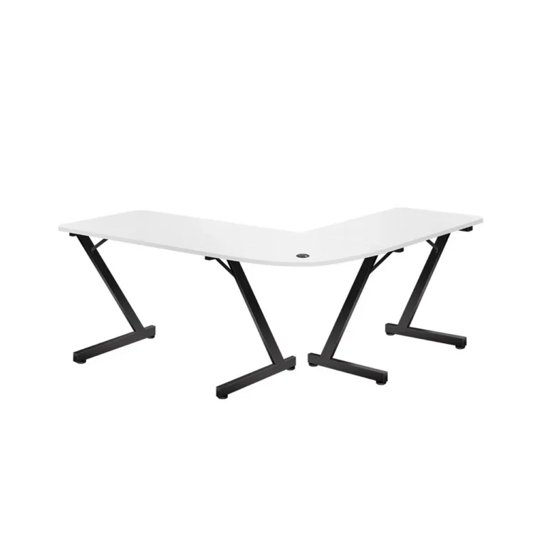 Huzaro Hero 7.0 White 154x117x72,5 cm valge nurgaga mängurilaud süsinikkiust lauaplaadi ja alumiiniumraamiga
