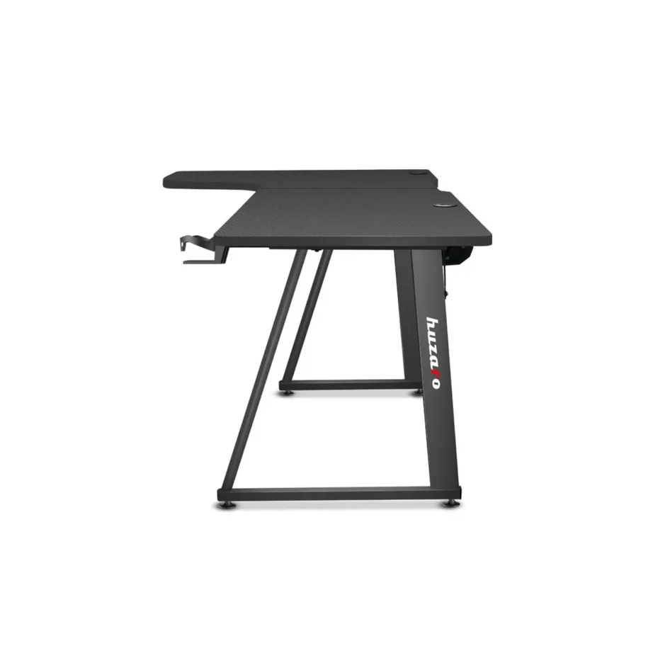 Huzaro Hero 7.7 nurga arvutilaud 160×100 cm must, metallraamiga, karbonmustriga, topsihoidja ja kaablite haldusega – 6