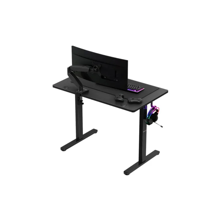 Huzaro Hero 7.9 Black elektriline reguleeritava kõrgusega 100x60 cm must mängurilaud, maksimaalne kõrgus 118 cm, kandevõime 70 kg, klapikonksu ja kaabliavadega
