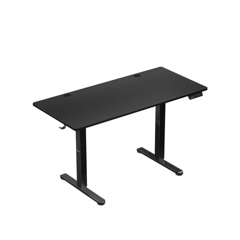 Huzaro Hero 8.2 Black 120x60 cm MDF must, kõrguse reguleerimisega mängurilaud, metallraam, 80 kg kandevõime, mälufunktsioon, kaabliavad ja klapikonks
