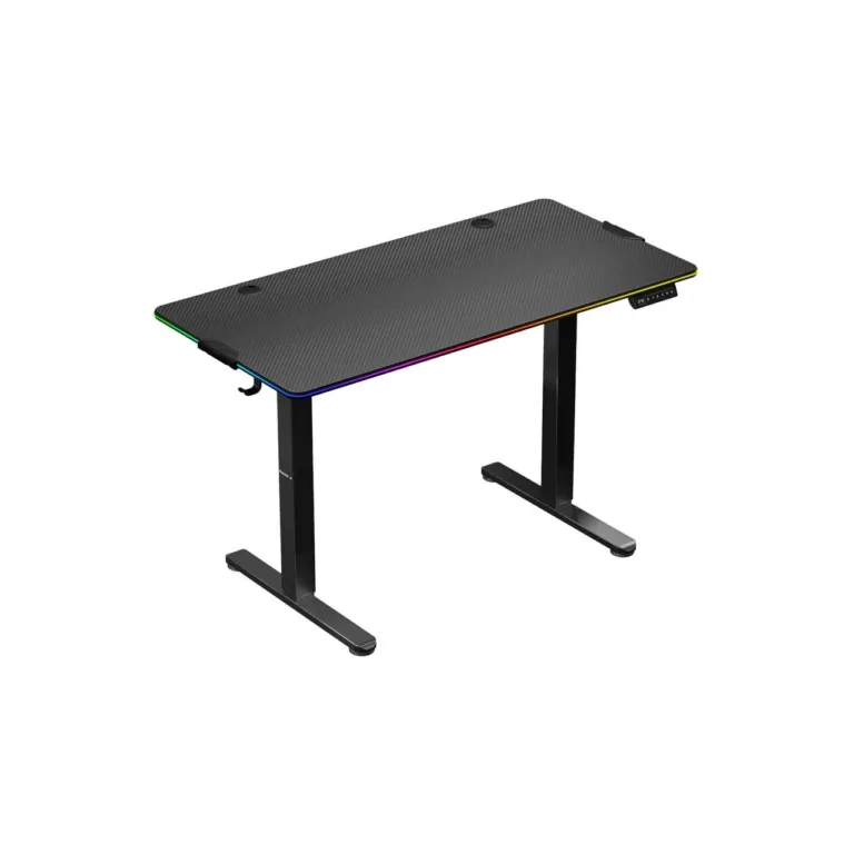 Huzaro Hero 8.2 RGB 120x60 cm elektriliselt reguleeritav must LED-valgustusega mängurilaud, kandevõimega 80 kg
