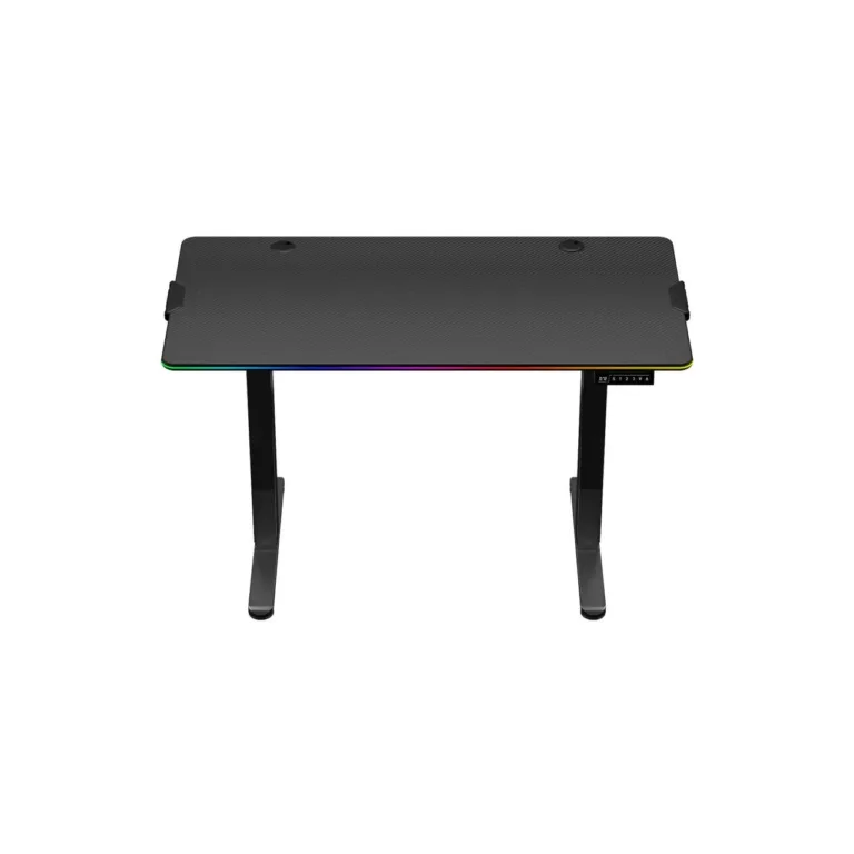 Huzaro Hero 8.2 RGB 120x60 cm elektriliselt reguleeritav must LED-valgustusega mängurilaud, kandevõimega 80 kg