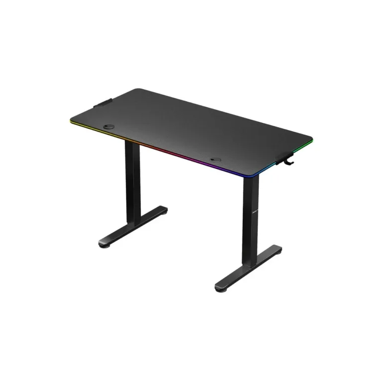 Huzaro Hero 8.2 RGB 120x60 cm elektriliselt reguleeritav must LED-valgustusega mängurilaud, kandevõimega 80 kg