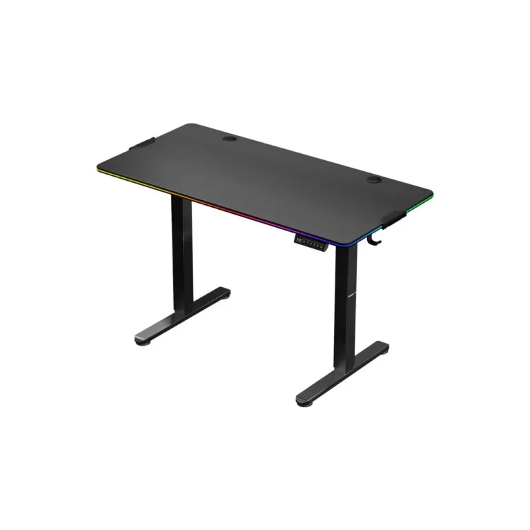 Huzaro Hero 8.2 RGB 120x60 cm elektriliselt reguleeritav must LED-valgustusega mängurilaud, kandevõimega 80 kg