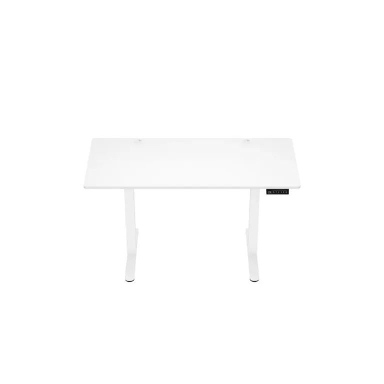 Huzaro Hero 8.2 White 120x60 cm reguleeritava kõrgusega mängurilaud, valge MDF lauaplaat, metallraam, 80 kg kandevõime, mälufunktsiooniga nupupaneel, kaabliavad, klapikonks ja mustad detailid